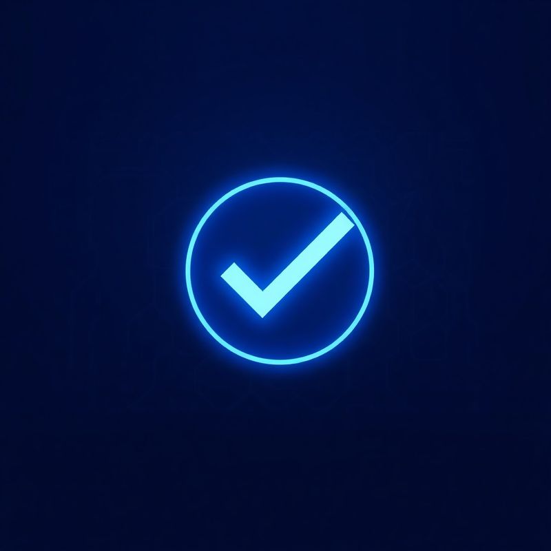 Indigo ikona potrditve na temno modrem ozadju